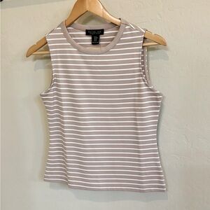 Rachel Zoe Tank Top, XS, Tan & White